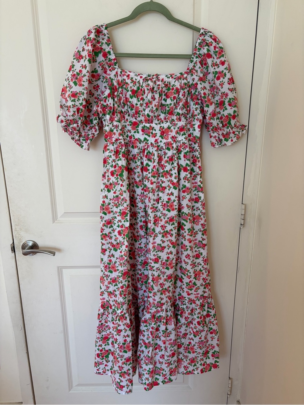 Pink City Prints Vintage Ditsy Simone Dress Pink Floral Medium - Picture 4 of 9